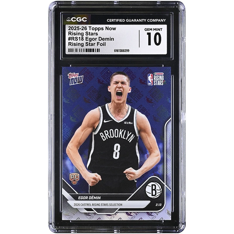 Egor Demin Brooklyn Nets 2025-26 Topps Now Rising Stars Foil #RS18 CGC Authenticated 10 Rookie Card