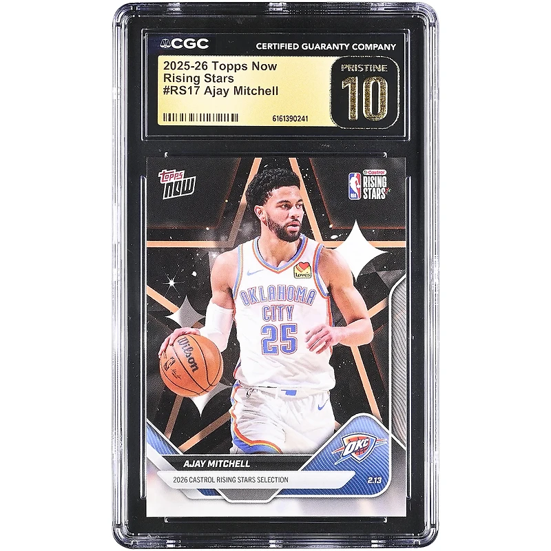 Ajay Mitchell Oklahoma City Thunder 2025-26 Topps Now Rising Stars #RS17 CGC Authenticated PRISTINE 10 Card