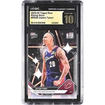 Jaylon Tyson Cleveland Cavaliers 2025-26 Topps Now Rising Stars #RS20 CGC Authenticated PRISTINE 10 Card