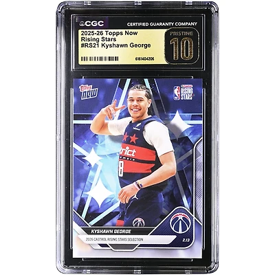 Kyshawn George Washington Wizards 2025-26 Topps Now Rising Stars #RS21 CGC Authenticated PRISTINE 10 Card