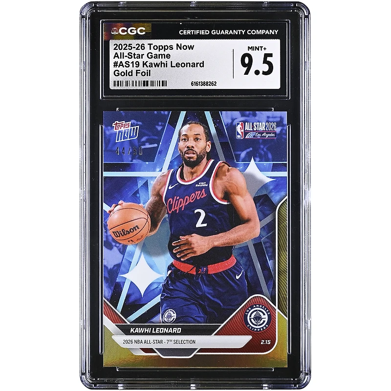 Kawhi Leonard LA Clippers 2025-26 Topps Now All-Star Game Gold Foil #AS19 #/50 CGC Authenticated 9.5 Card
