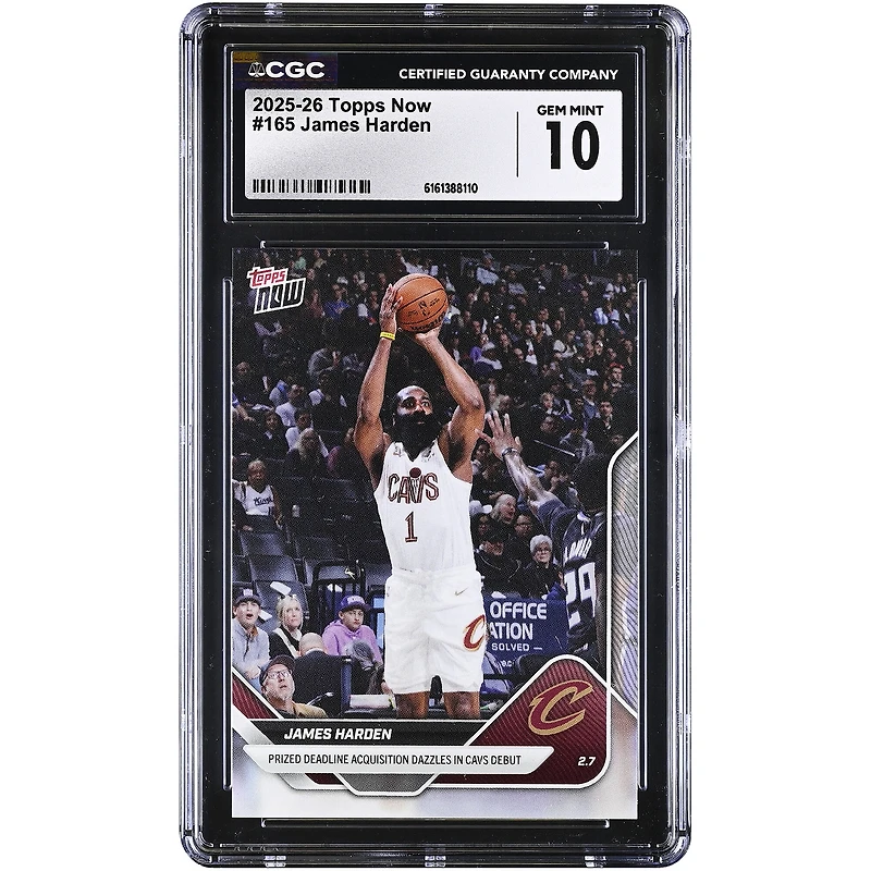 James Harden Cleveland Cavaliers 2025-26 Topps Now Prized Deadline Acquisition Dazzles in Cavs Debut #165 CGC Authenticated Card