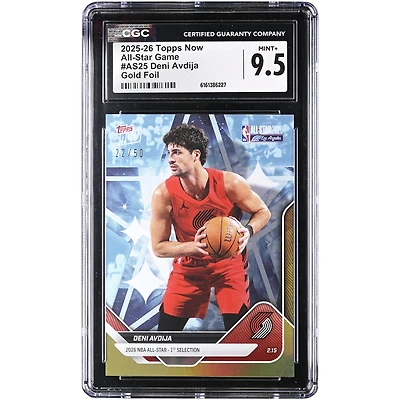 Deni Avdija Portland Trail Blazers 2025-26 Topps Now All-Star Game Gold Foil #AS25 #/50 CGC Authenticated 9.5 Card