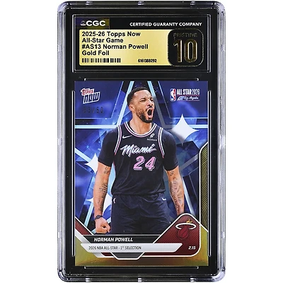 Norman Powell Miami Heat 2025-26 Topps Now All-Star Game Gold Foil #AS13 #/50 CGC Authenticated PRISTINE 10 Card