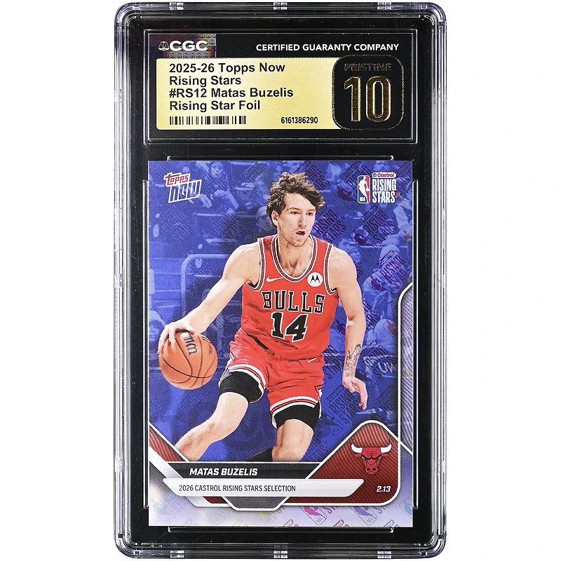 Matas Buzelis Chicago Bulls 2025-26 Topps Now Rising Stars Foil #RS12 CGC Authenticated PRISTINE 10 Card
