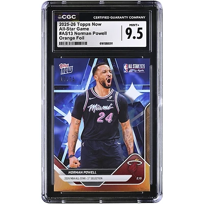 Norman Powell Miami Heat 2025-26 Topps Now All-Star Game Orange Foil #AS13 #/25 CGC Authenticated 9.5 Card