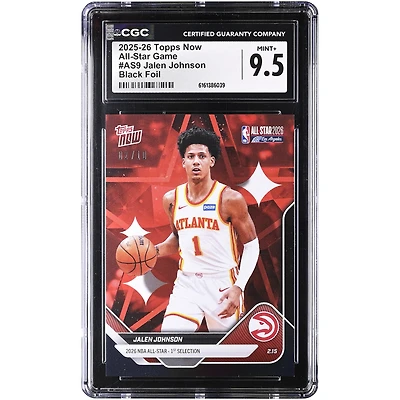 Jalen Johnson Atlanta Hawks 2025-26 Topps Now All-Star Game Black Foil #AS9 #/10 CGC Authenticated 9.5 Card