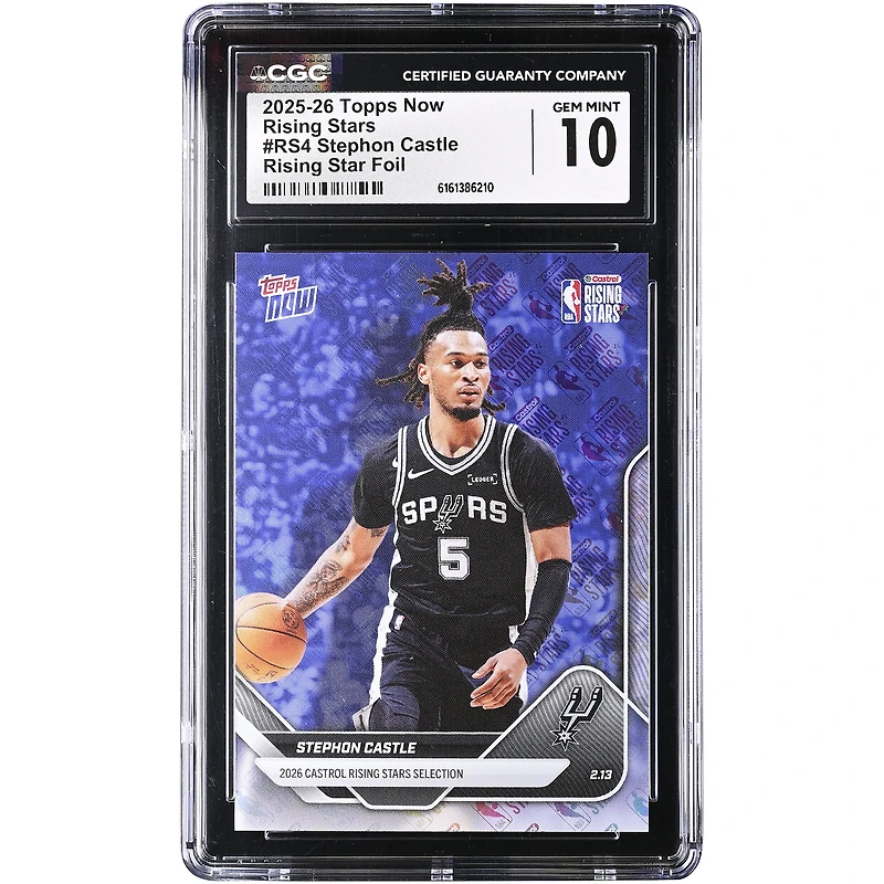 Stephon Castle San Antonio Spurs 2025-26 Topps Now Rising Stars Foil #RS4 CGC Authenticated 10 Card
