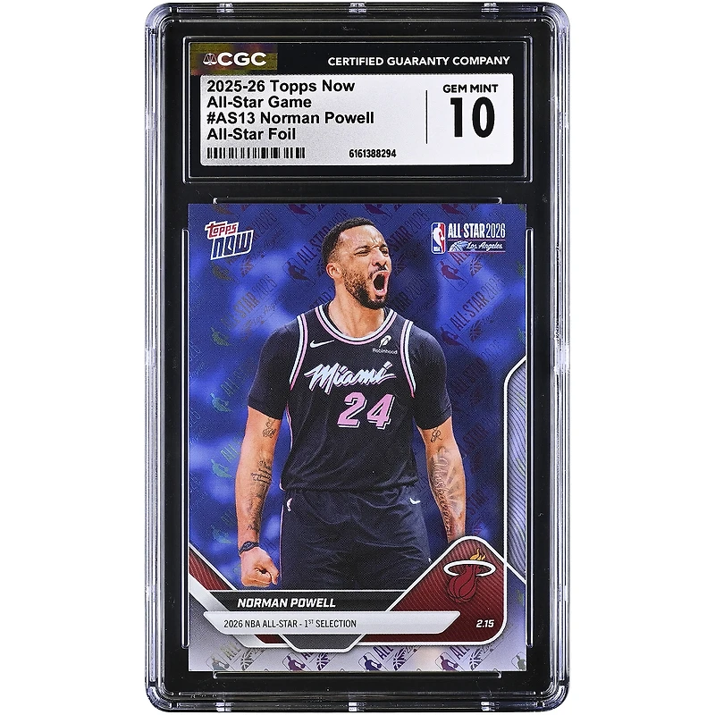 Norman Powell Miami Heat 2025-26 Topps Now All-Star Foil #AS13 CGC Authenticated 10 Card