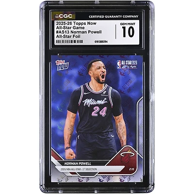 Norman Powell Miami Heat 2025-26 Topps Now All-Star Foil #AS13 CGC Authenticated 10 Card