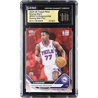 VJ Edgecombe Philadelphia 76ers 2025-26 Topps Now Rising Stars Foil #RS3 CGC Authenticated PRISTINE 10 Rookie Card