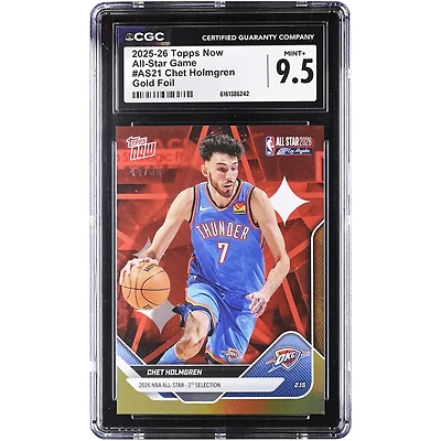 Chet Holmgren Oklahoma City Thunder 2025-26 Topps Now All-Star Game Gold Foil #AS21 #/50 CGC Authenticated 9.5 Card