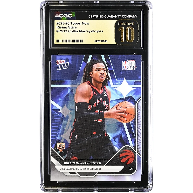 Collin Murray-Boyles Toronto Raptors 2025-26 Topps Now Rising Stars #RS13 CGC Authenticated PRISTINE 10 Rookie Card