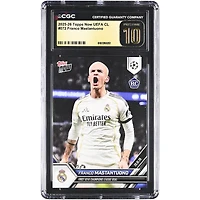 Franco Mastantuono Real Madrid 2025-26 Topps Now UEFA CL First UEFA Champions League Goal #72 CGC Authenticated PRISTINE 10 Rookie Card