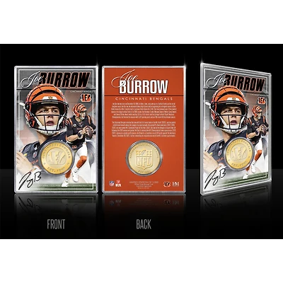 Highland Mint Joe Burrow Cincinnati Bengals Limited Edition Bronze Coin Card with Acrylic Holder