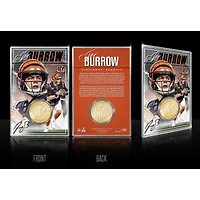 Highland Mint Joe Burrow Cincinnati Bengals  Limited Edition Bronze Coin Card with Acrylic Holder