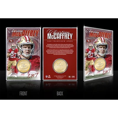 Highland Mint Christian McCaffrey San Francisco 49ers Limited Edition Bronze Coin Card with Acrylic Holder