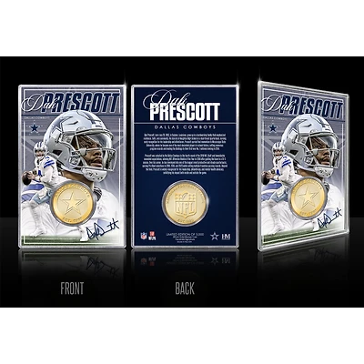 Highland Mint Dak Prescott Dallas Cowboys Limited Edition Bronze Coin Card with Acrylic Holder