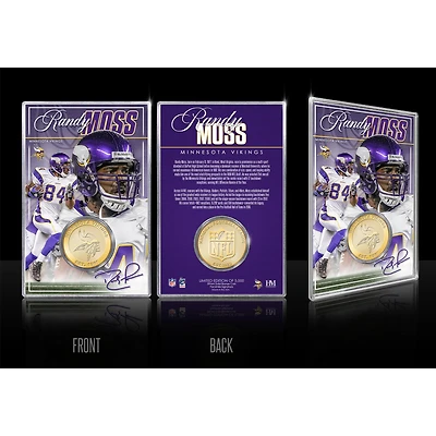 Highland Mint Randy Moss Minnesota Vikings Limited Edition Bronze Coin Card with Acrylic Holder