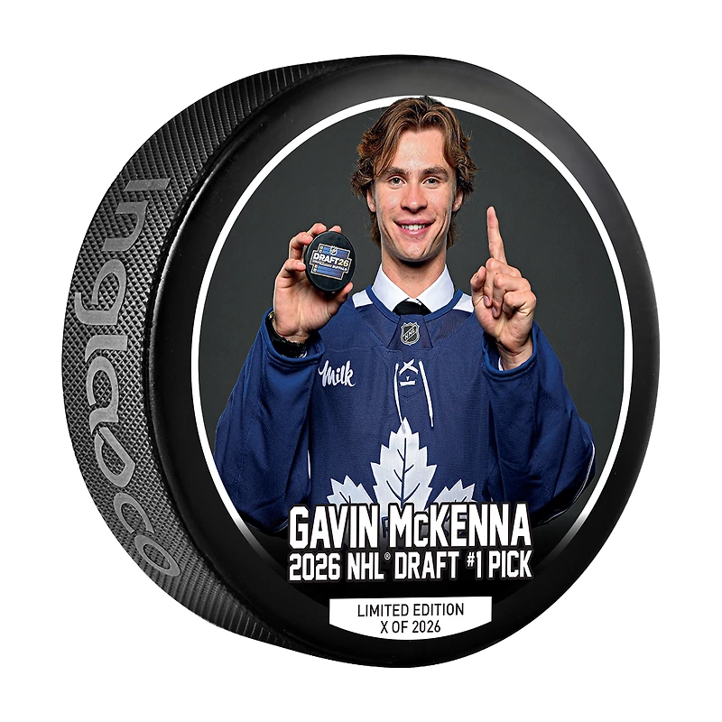 Gavin McKenna Toronto Maple Leafs Inglasco 2026 NHL Draft #1 Pick Hockey Puck - Limited Edition of 2026