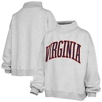 Women's Pressbox Heather Gray Virginia Cavaliers Oversized Nelson Mock Neck Sweatshirt