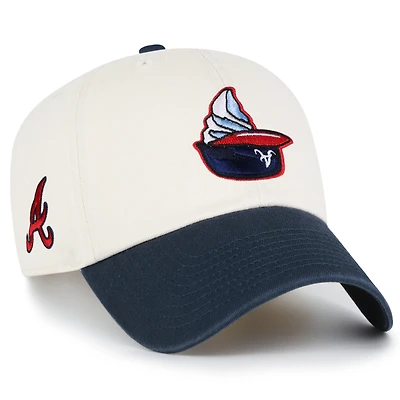 Men's '47  Natural Atlanta Braves Single Swirl Ice Cream Helmet 2.0 Clean Up Adjustable Hat
