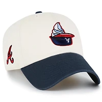 Men's '47  Natural Atlanta Braves Single Swirl Ice Cream Helmet 2.0 Clean Up Adjustable Hat