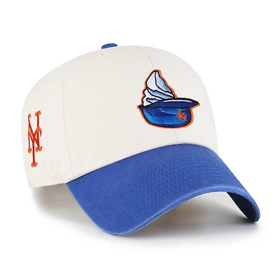 Men's '47  Natural New York Mets Single Swirl Ice Cream Helmet 2.0 Clean Up Adjustable Hat