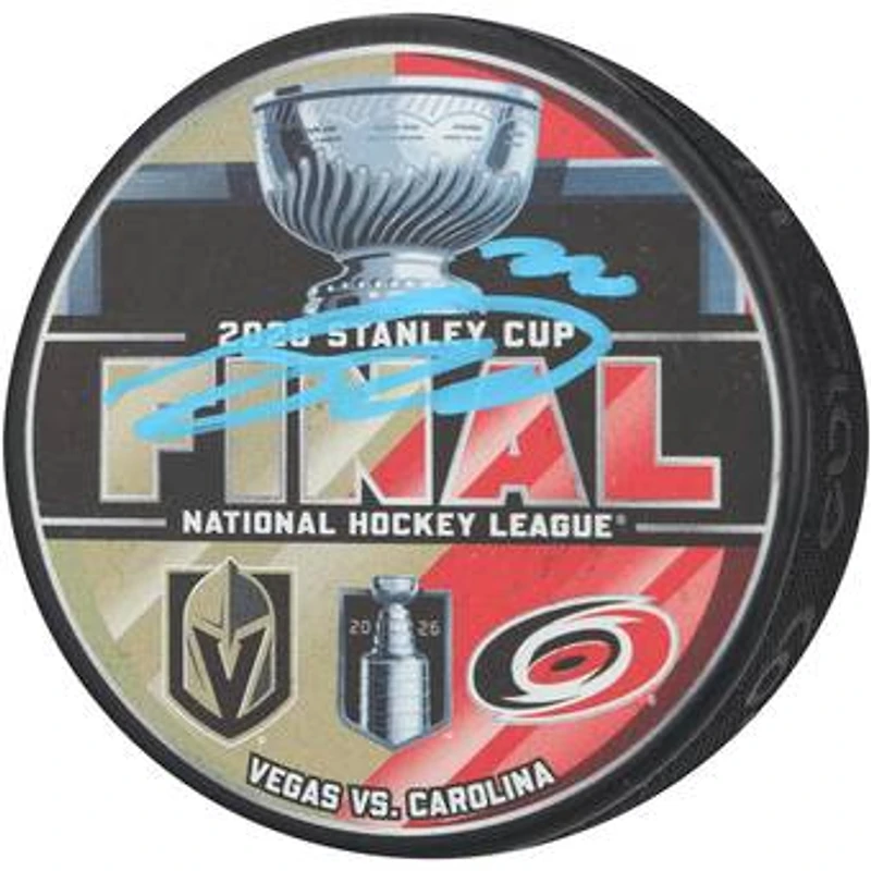 Sebastian Aho Carolina Hurricanes Autographed 2026 Stanley Cup Final Matchup Hockey Puck