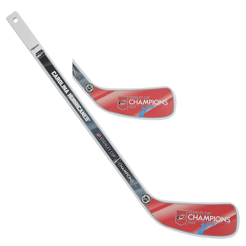 Logan Stankoven Carolina Hurricanes Autographed 2026 Stanley Cup Champions Mini Wood Stick