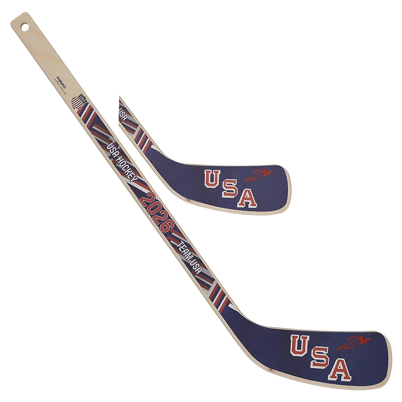 Jake Sanderson Team USA Autographed 2026 Winter Olympics Mini Wood Stick