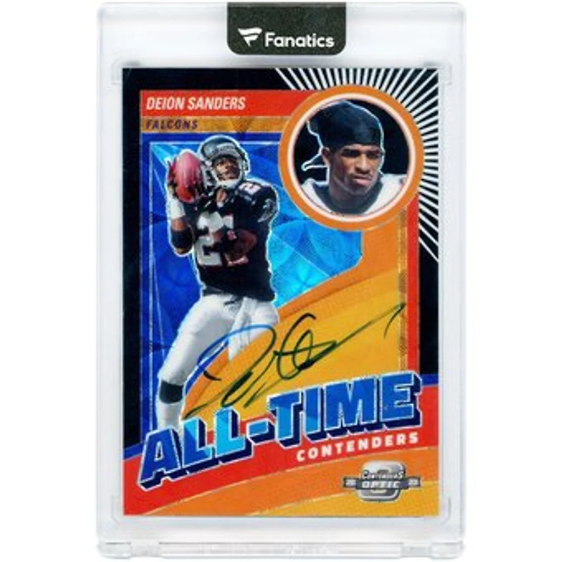 Deion Sanders Atlanta Falcons Autographed 2023 Panini Contenders Optic All-Time Contenders Black #ATC-DS #14/15 Card