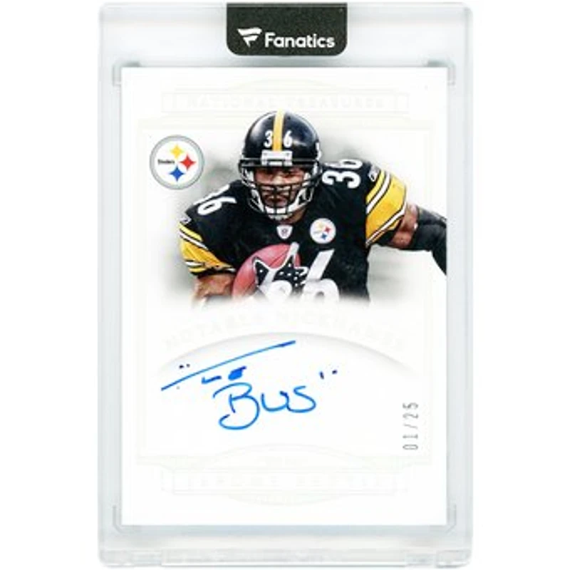 Jerome Bettis Pittsburgh Steelers Autographed 2014 Panini National Treasures Notable Nicknames #NN-JB #1/25 Card with "The Bus" Inscription