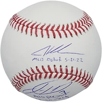 Adley Rutschman & Jackson Holliday Baltimore Orioles Autographed Baseball with MLB Debut Inscriptions