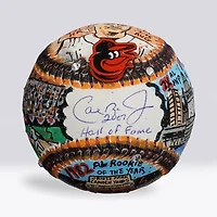 Cal Ripken Jr. Baltimore Orioles Autographed Baseball with "HOF 2007" Inscription - Art by Charles Fazzino - NF70446025