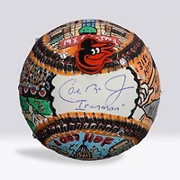 Cal Ripken Jr. Baltimore Orioles Autographed Baseball with "Ironman" Inscription - Art by Charles Fazzino - NF70446038