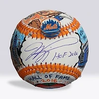 Mike Piazza New York Mets Autographed Baseball with "HOF 2016" Inscription - Art by Charles Fazzino - NF70446036