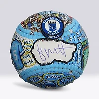 George Brett Kansas City Royals Autographed Baseball - Art by Charles Fazzino - NF70446058