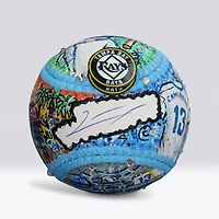 Junior Caminero Tampa Bay Rays Autographed Baseball - Art by Charles Fazzino - NF70446060