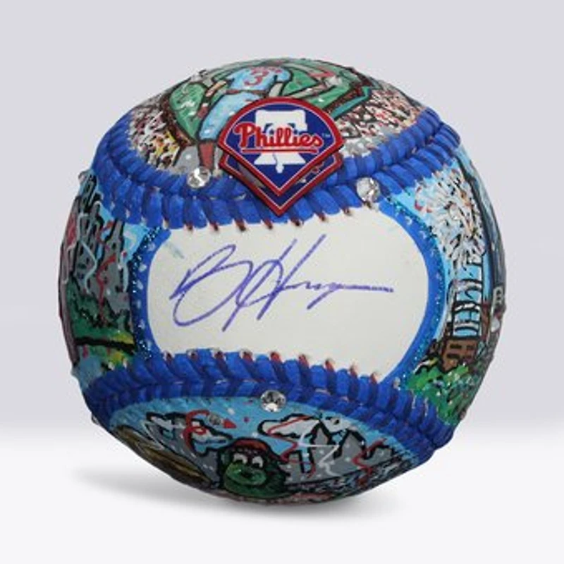 Bryce Harper Philadelphia Phillies Autographed Baseball - Art by Charles Fazzino - NF70446072