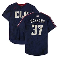 Travis Bazzana Cleveland Guardians Autographed Navy Nike Limited Jersey with Multiple Inscriptions