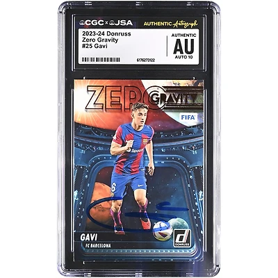 Gavi Barcelona Autographed 2023-24 Panini Donruss Zero Gravity #25 CGC Authenticated Auto 10 Card