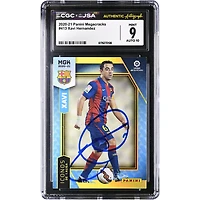 Xavi Hernandez Barcelona Autographed 2020-21 Panini Megacracks #413 CGC Authenticated 9/10 Card