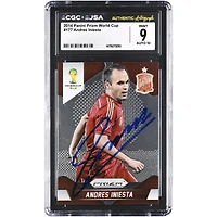 Andres Iniesta Spain National Team Autographed 2014 Panini Prizm World Cup #177 CGC Authenticated /10 Card