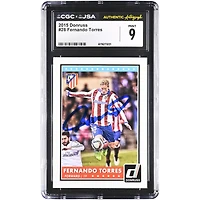Fernando Torres Atletico de Madrid Autographed 2015 Panini Donruss #28 CGC Authenticated Mint 9 Card