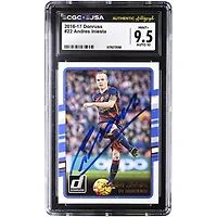 Andres Iniesta Barcelona Autographed 2016-17 Panini Donruss #22 CGC Authenticated 9.5/10 Card