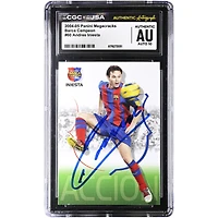 Andres Iniesta Barcelona Autographed 2004-05 Panini Megacracks Barca Campeon #60 CGC Authenticated 10/10 Card