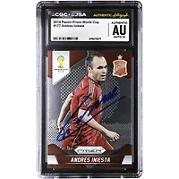 Andres Iniesta Spain National Team Autographed 2014 Panini Prizm World Cup #177 CGC Authenticated Auto 10 Card