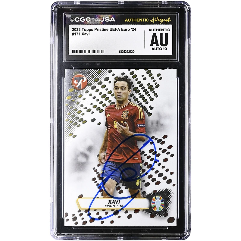 Xavi Hernandez Spain National Team Autographed 2023 Topps Pristine UEFA Euro '24 #171 CGC Authenticated Auto 10 Card