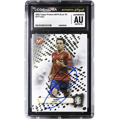 Xavi Hernandez Spain National Team Autographed 2023 Topps Pristine UEFA Euro '24 #171 CGC Authenticated Auto 10 Card